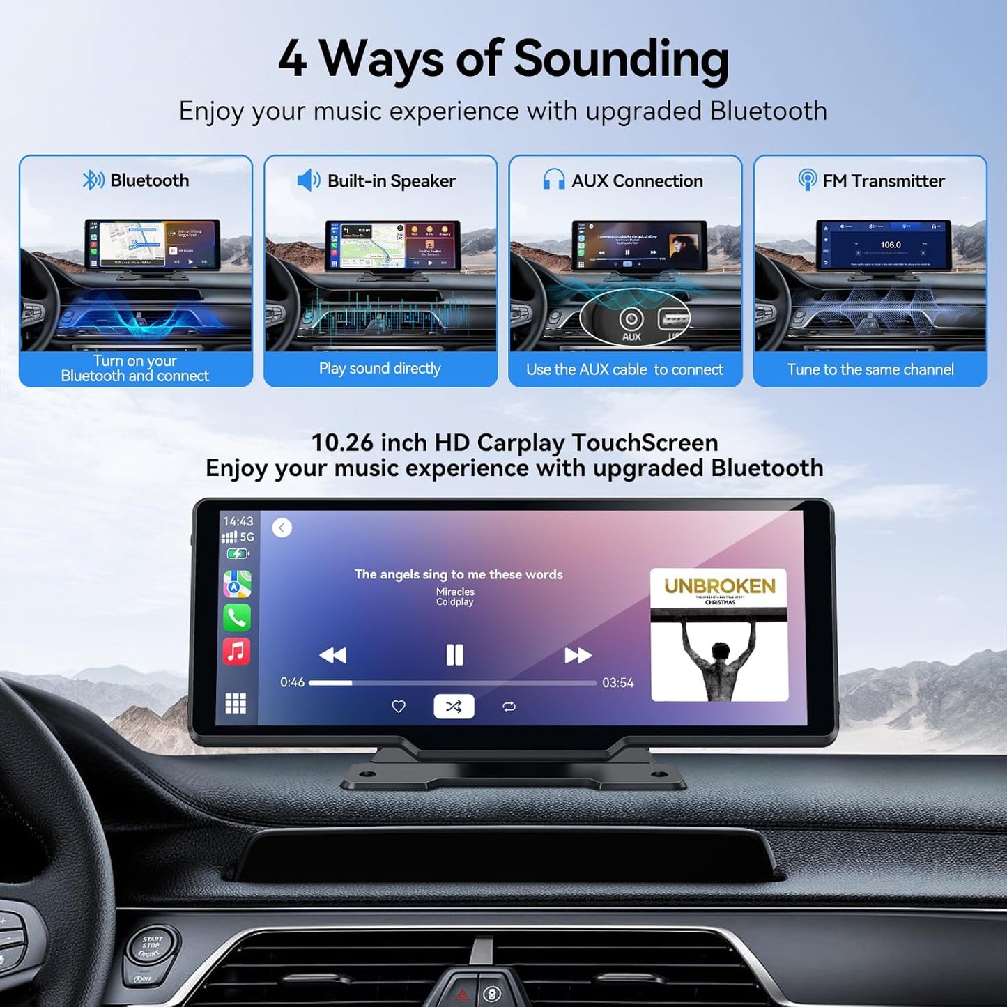 10.26 Inch Wireless TouchScreen CarPlay